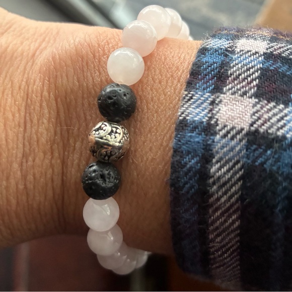 Genuine Rose Quartz Bracelet - Picture 3 of 3